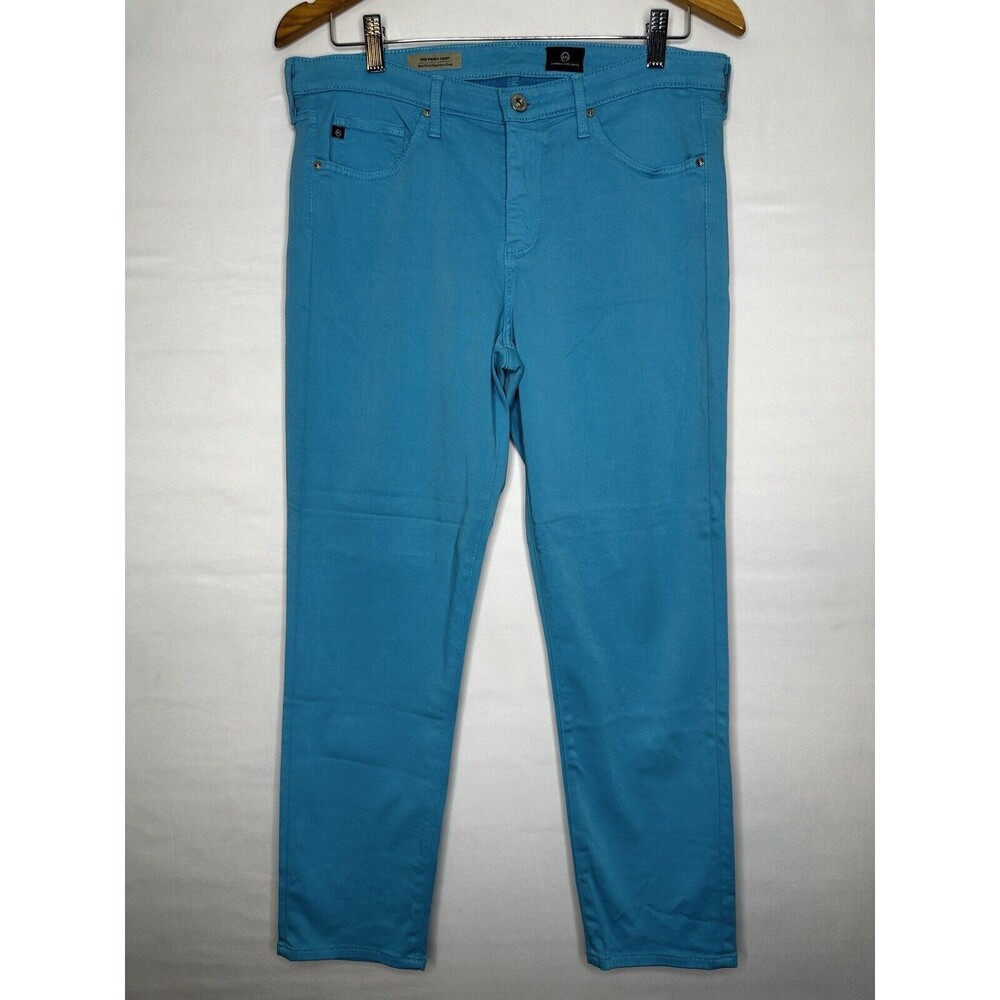 AG Adriano Goldschmied The Prima Crop Mid Rise Cigarette Crop Blue Pants size 31